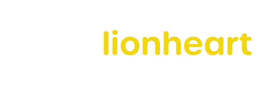 Lionheart Logo - Horizontal Yellow Reverse Print